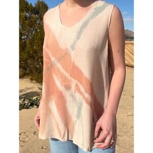 Vintage Abstract Tie Dye Sleeveless Blouse